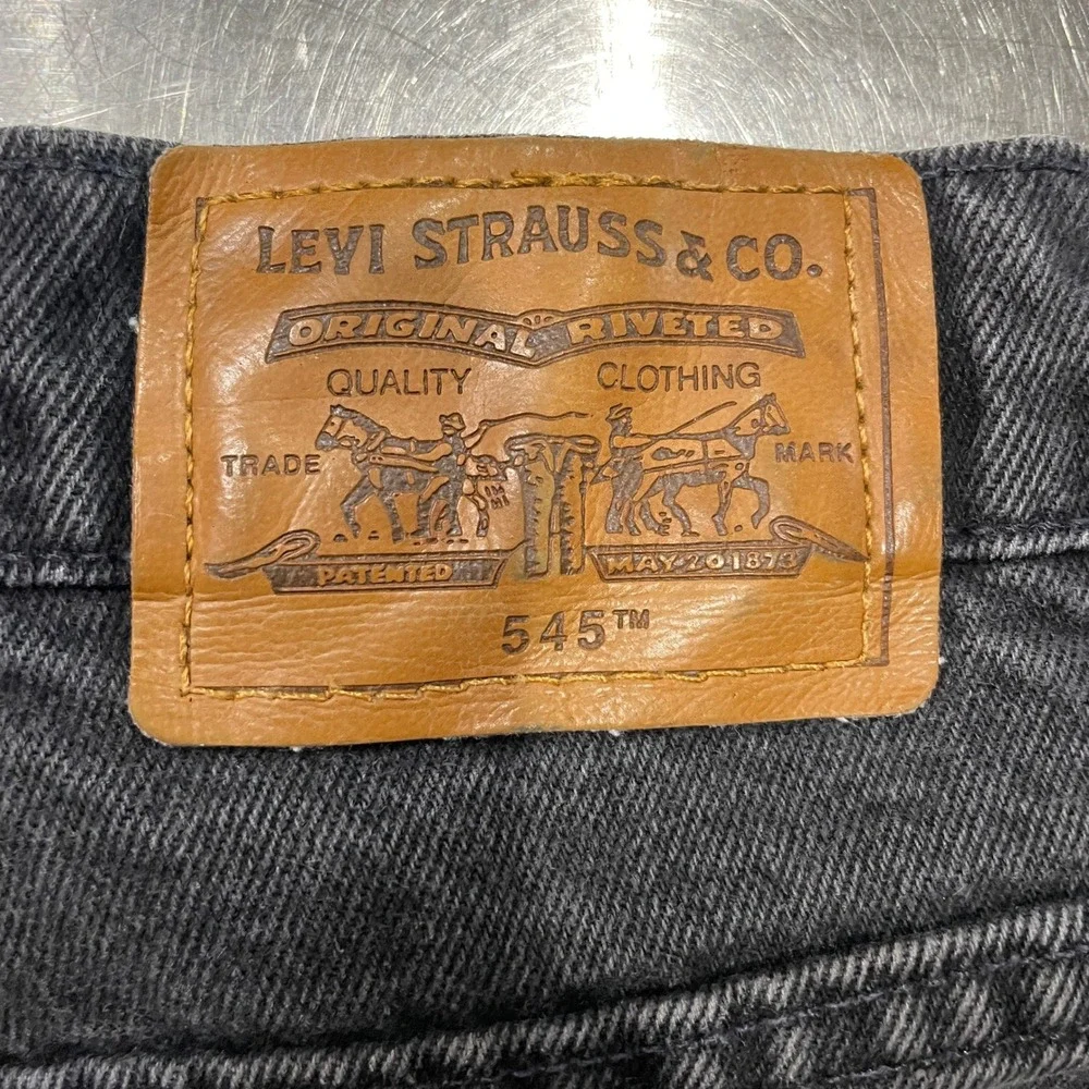 Vintage 1998 Levis 545 Loose Fit Jeans Mens 48x30 Black Orange Tab Y2K